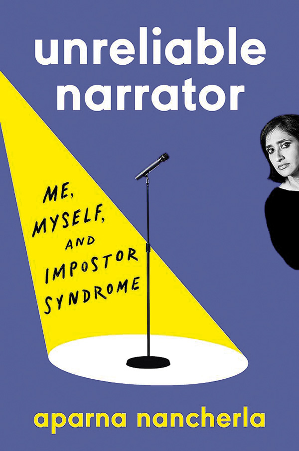 A book cover with a microphone in a spotlight and the title Unreliable Narrator
