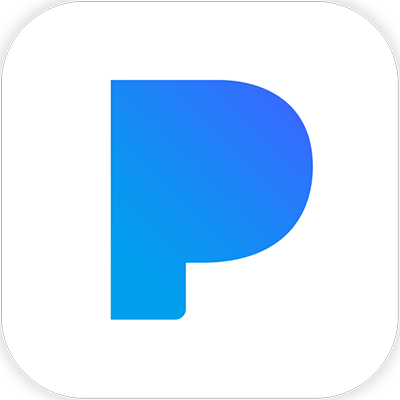 The icon for Pandora radio, which is a blue P