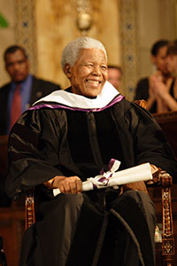 Mandela holding diploma