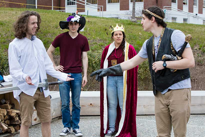 A group of Amherst students played “Telephone” with Shakespeare