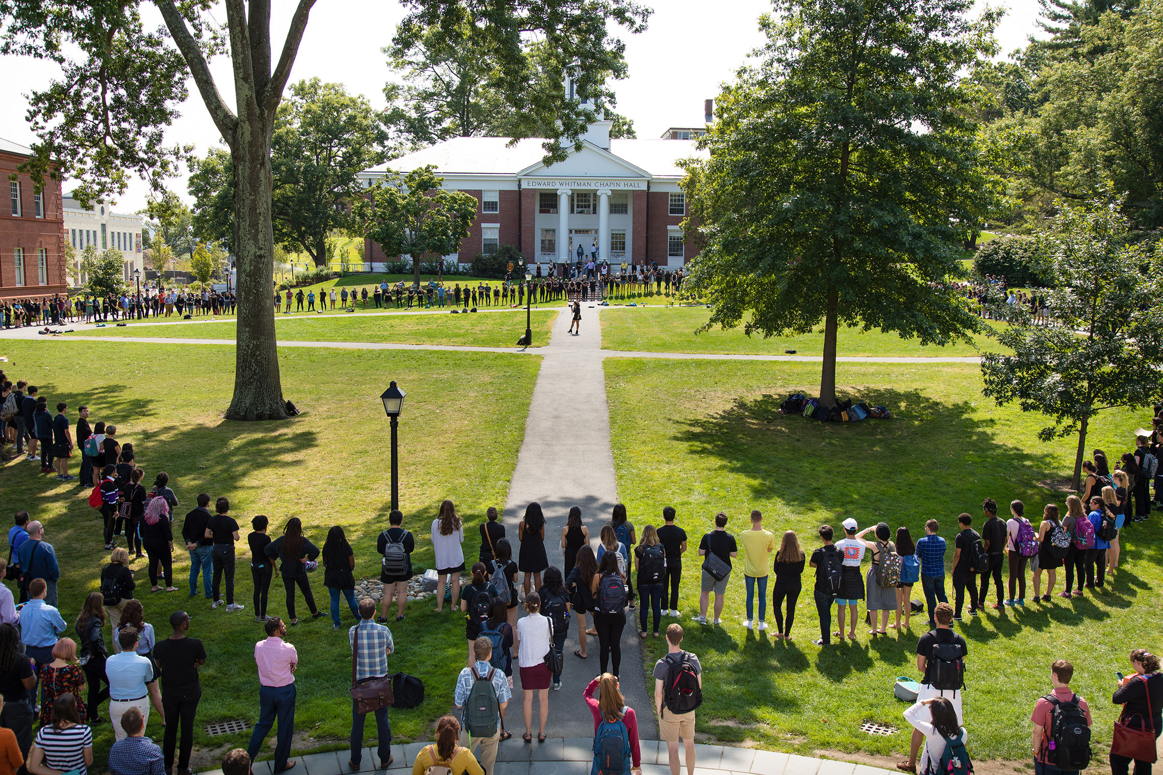 Students gathering on campus.