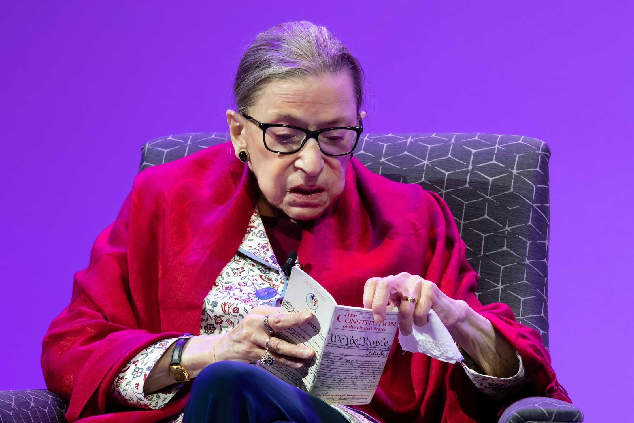 Justice Ginsburg reading from the Constitution