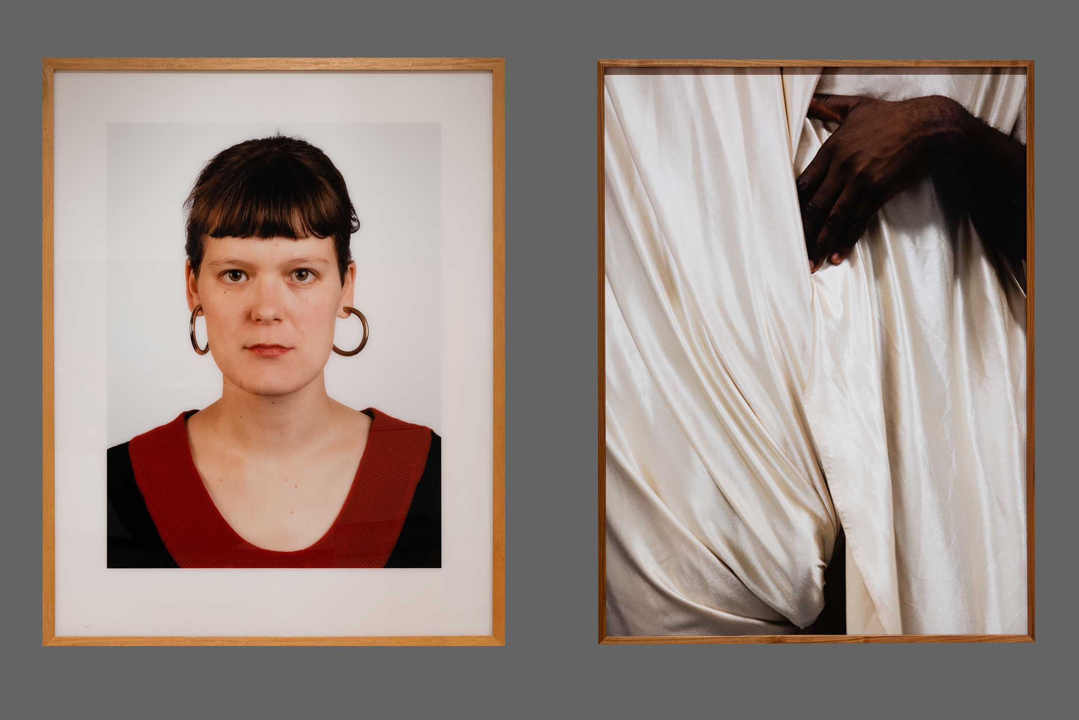 Left: Portrait (Elke Dende) by Thomas Ruff; Right: Draping by Paul Mpagi Sepuya