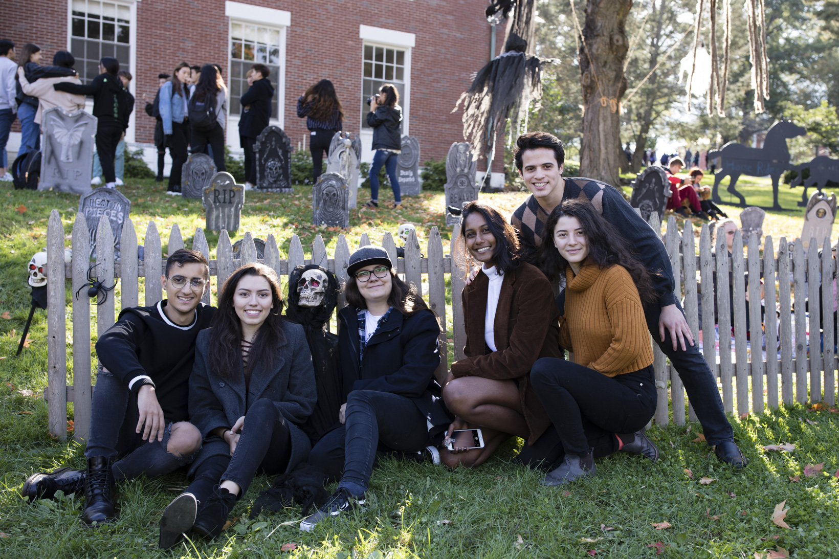 A group of international students at the Fall Festival.