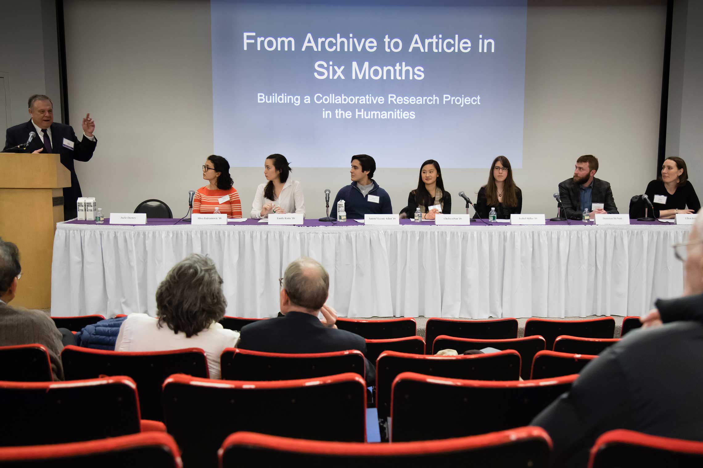 Students who worked on a massive library archive project discuss their work
