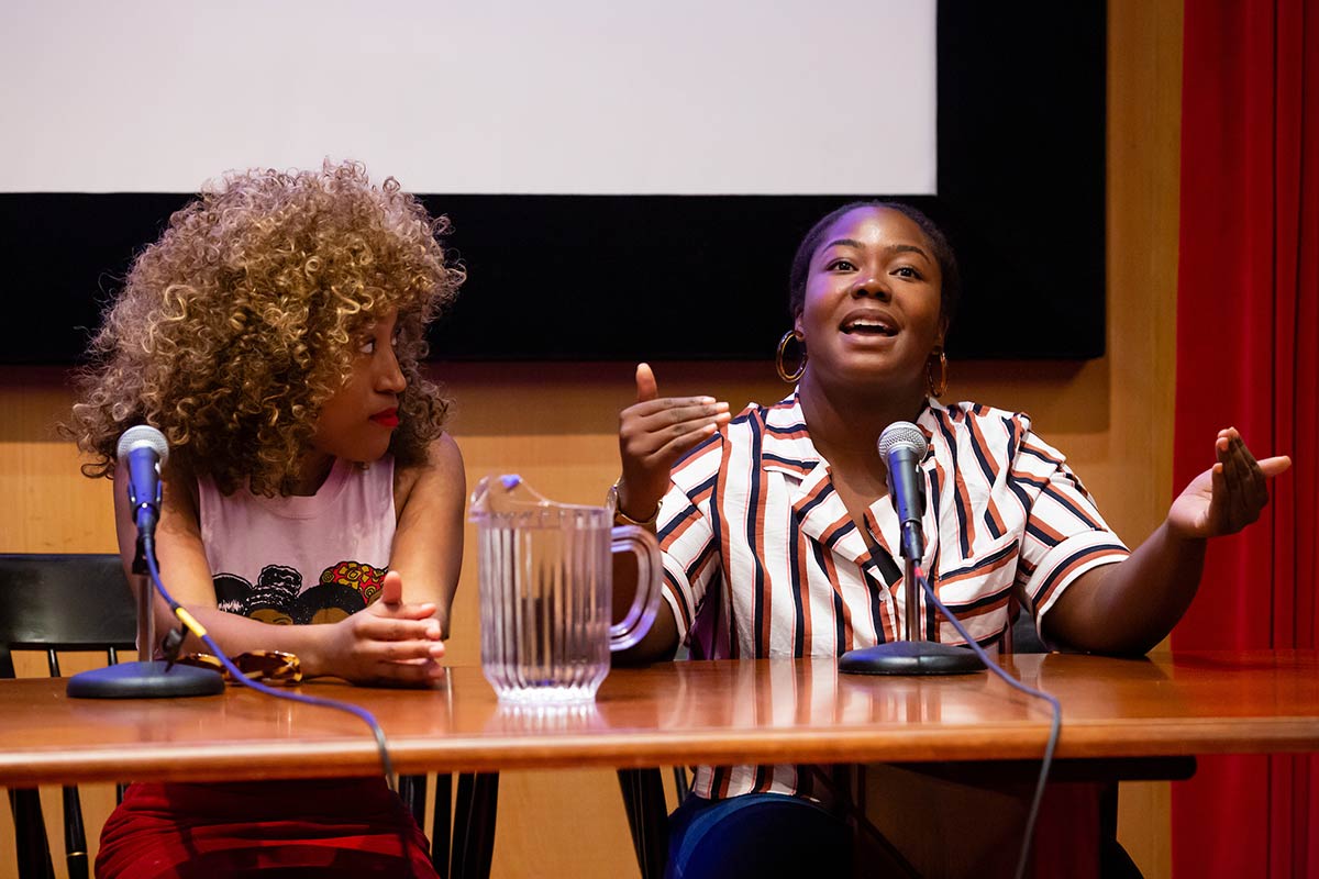 Two women speaking at the Black Studies and Beyond session during Reunion 2019 