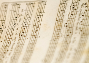 Detail of music from hymnal