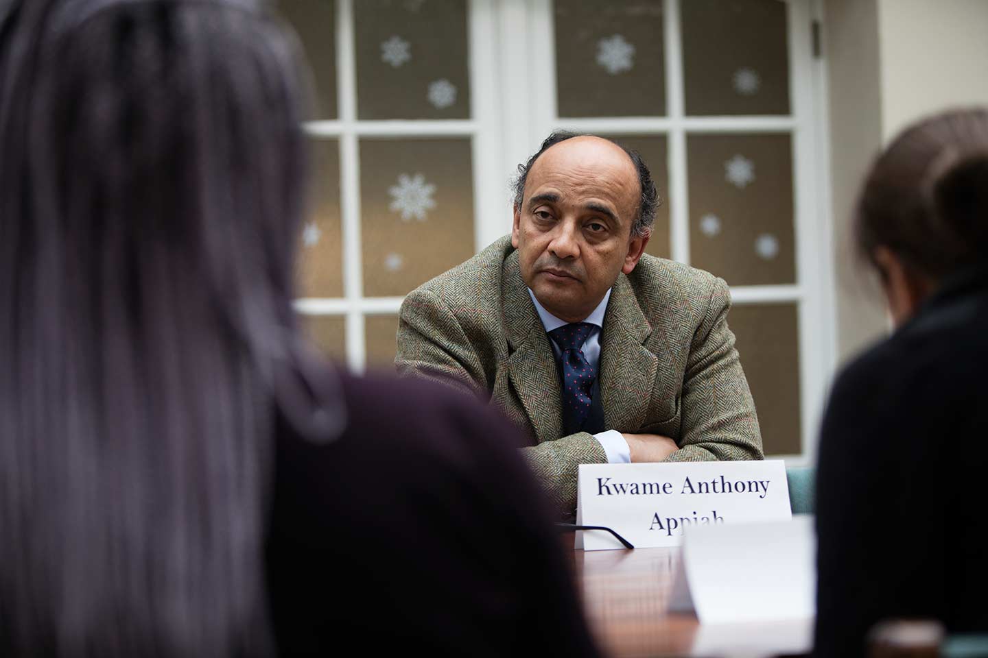 Kwame Anthony Appiah leading a classroom discussion at Amherst College.