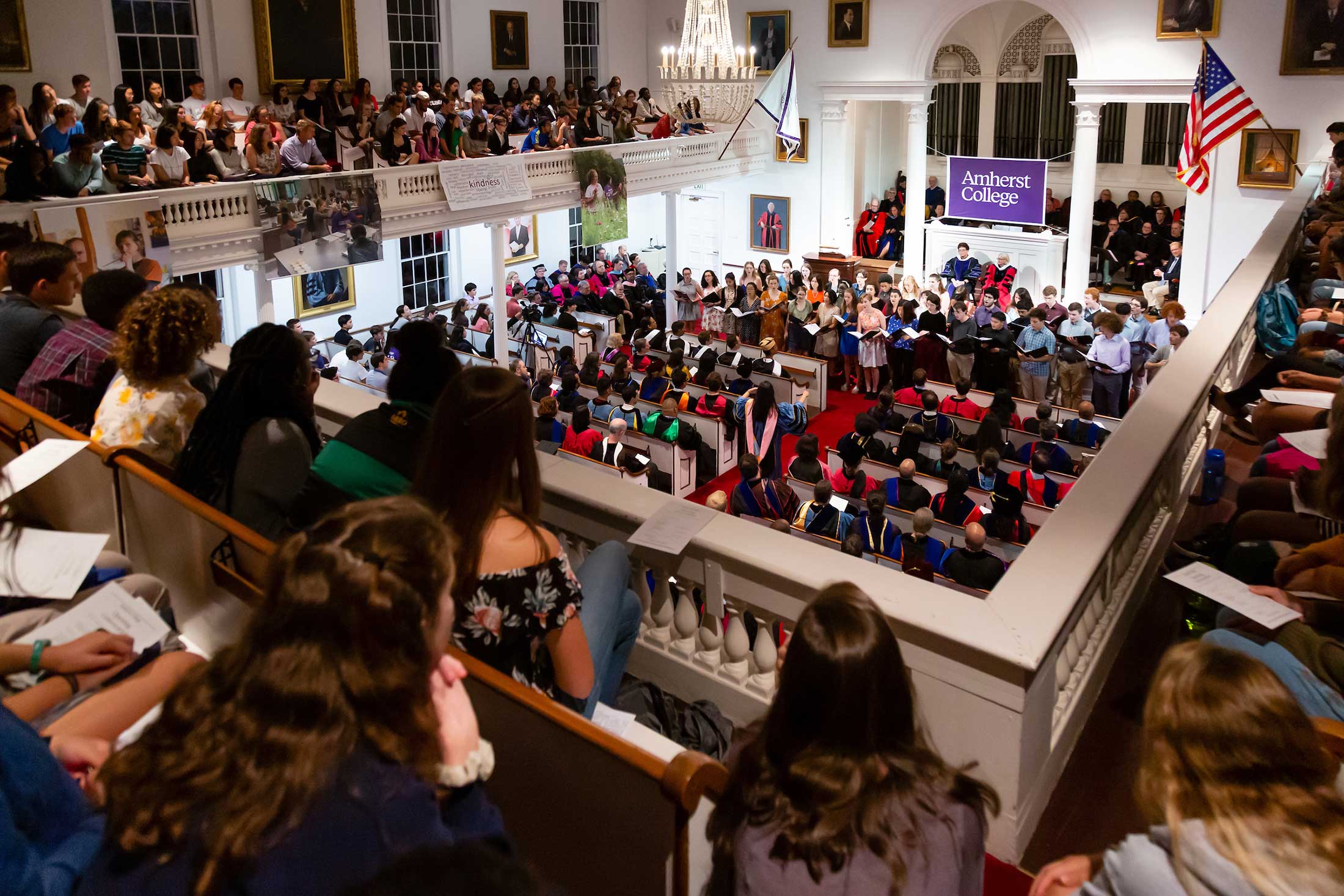 A view of convocation from the balcony of Johnson Chapel