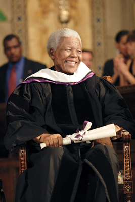 Nelson Mandela at his honorary degree ceremony