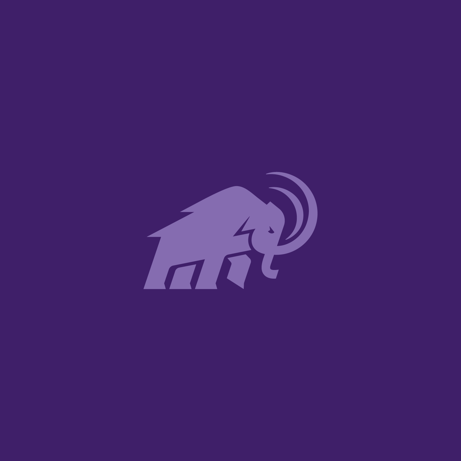 Amherst Mammoth in light purple on purple background