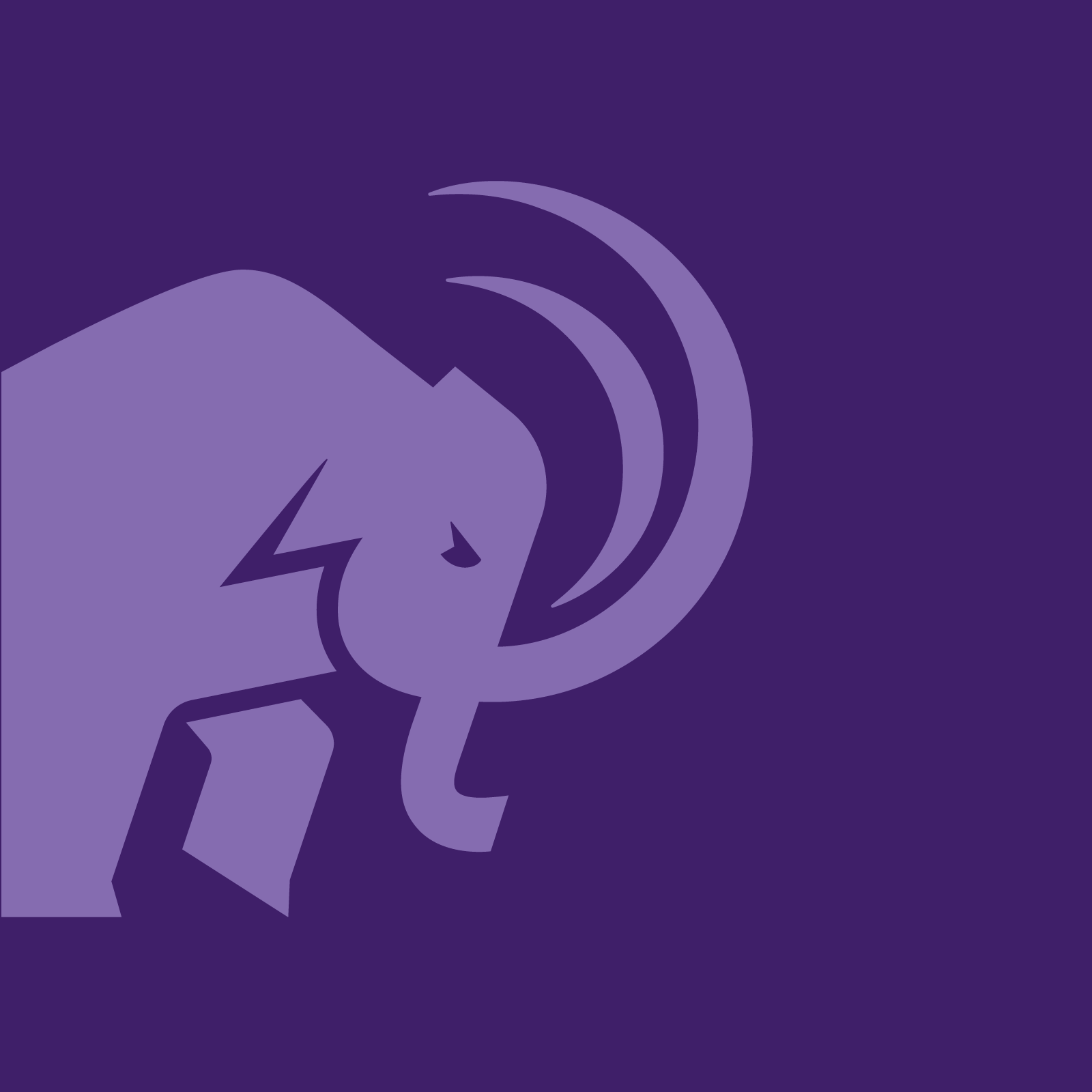 Light purple mammoth on a purple background