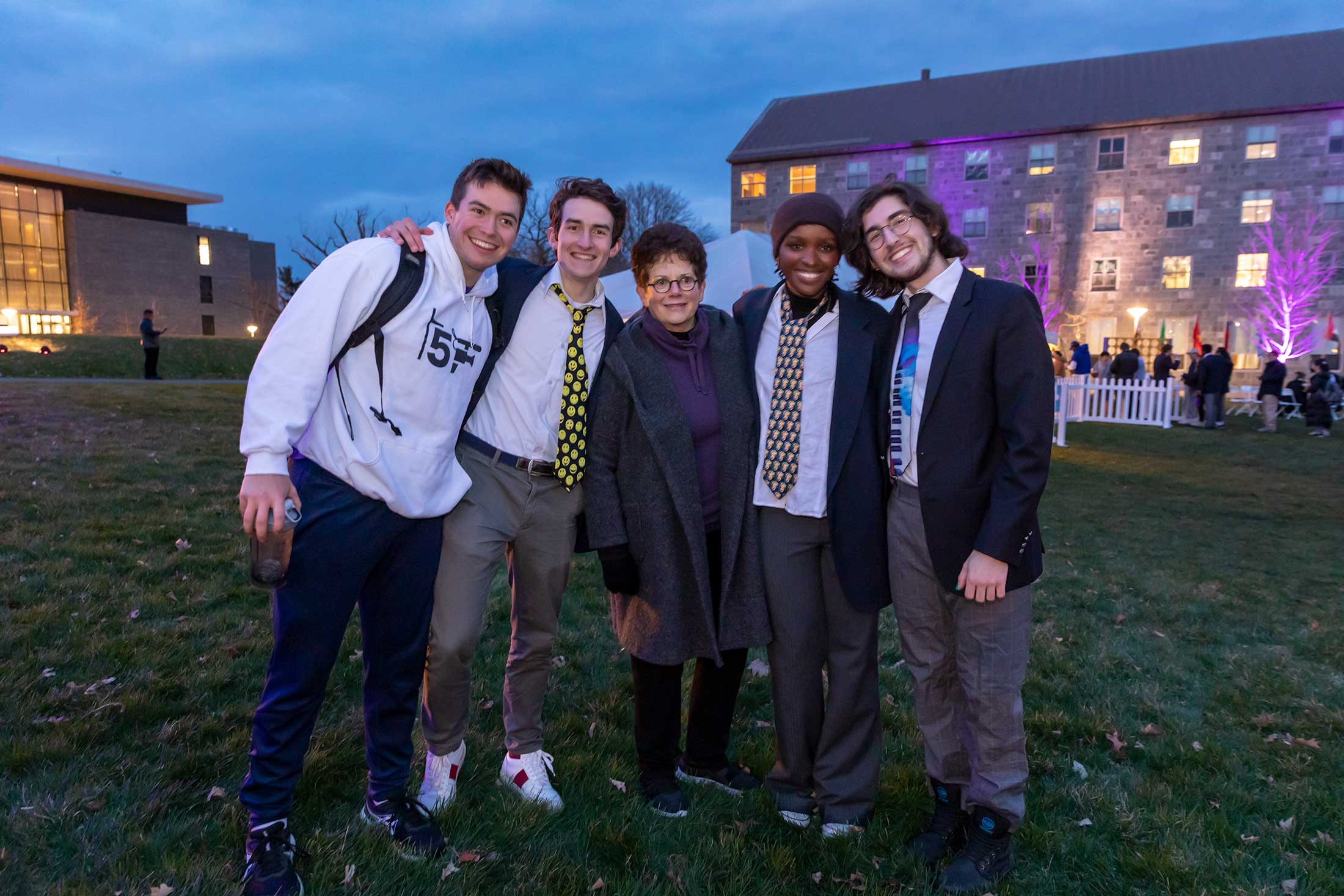 The Zumbyes pose with President Biddy Martin.