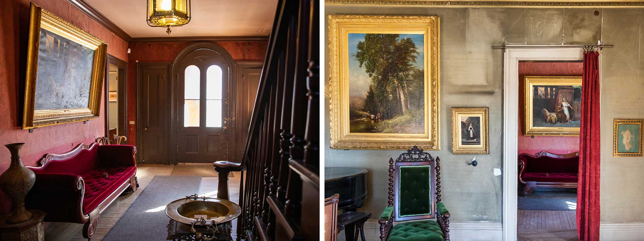 Interior images of the The Evergreens, the Italianate home of Emily’s brother Austin and sister-in-law Susan Gilbert