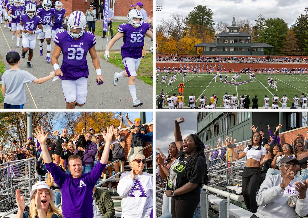 Scenes from the football game between Amherst College and Bowdoin College.