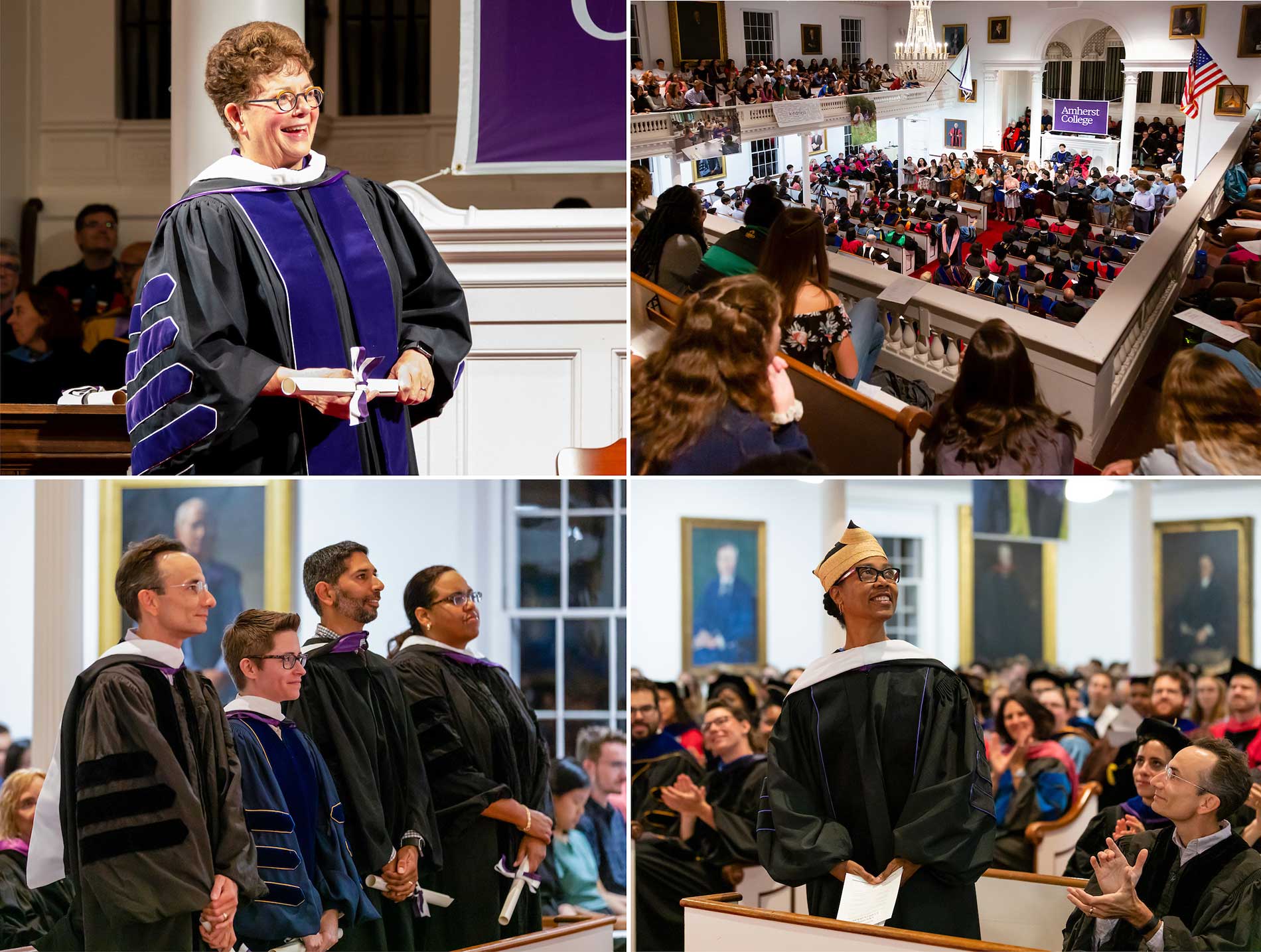 President Martin, faculty and students attending convocation inside Johnson Chapel