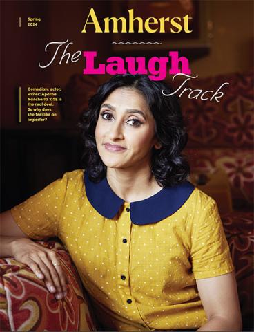 A magazine cover with a woman in a yellow shirt