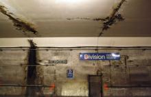 October 2010<br><b>The Division Street Station on the Chicago Transit Authority’s Blue Line</b><br>We began this book with ruins, and we end with ruins. The first set of ruins, at the World Trade Center, could be blamed on terrorist fanatics. The second set of ruins, evident in America’s vast array of crumbling bridges, rail lines, and levees, was a failure of our own making—the result not of violence but of negligence. Private splendor and public squalor were two sides of the same coin, starkly reflecting which values had currency in post-millennium America and which did not. “Our architecture,” the great Chicago architect Louis Sullivan once said, “reflects us, as truly as a mirror.” Never has that observation been more true than in the tumultuous age of terror and wonder.<br><i>Chicago Tribune photo by Phil Velasquez</i>