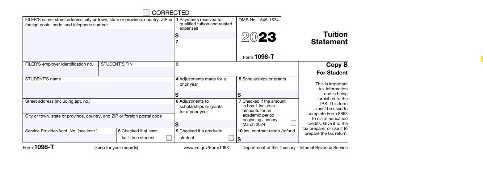 Form 1098-T 2023