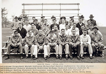 James Pierson '50 and the Varsity Track Team - Spring 1950