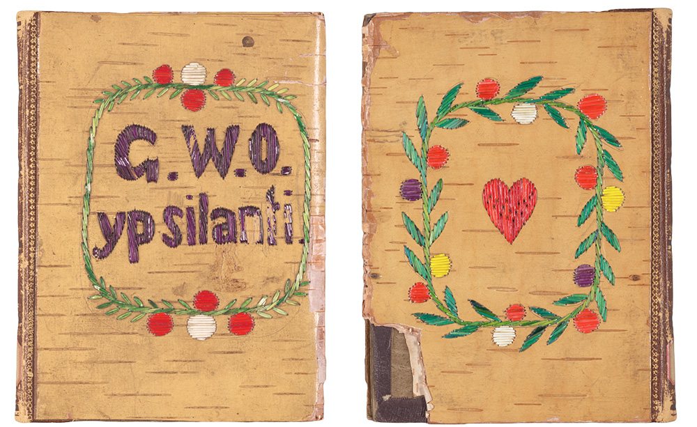 Two book covers with the tite GWO Ypsilanti and a heart surrounded by a wreath