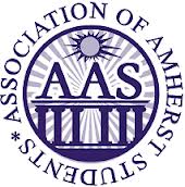 The words Association of Amherst Students in a circle around an AAS logo