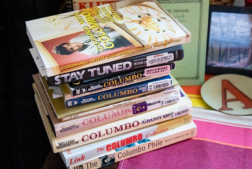 A stack of books related to the T.V. show Columbo