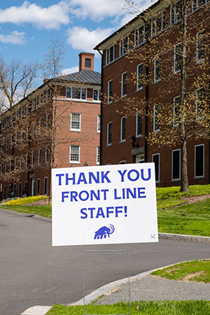 Thank you sign for front line staff