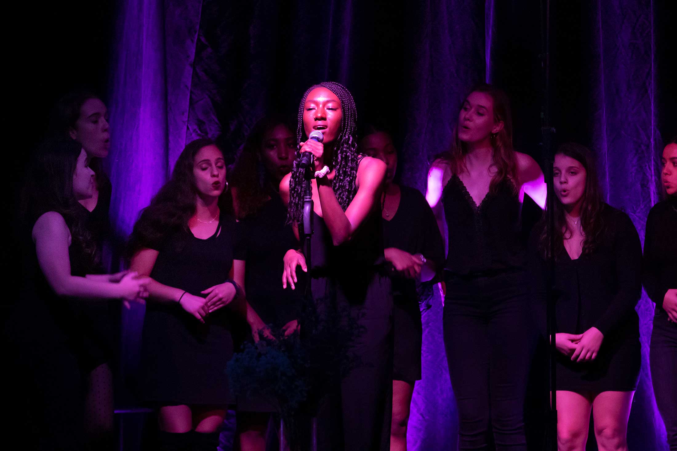 An all female a capella group performing