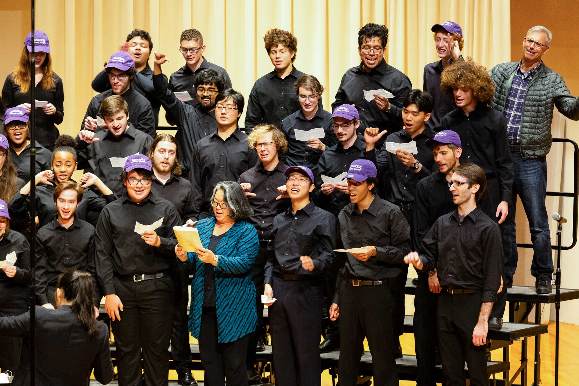 The Amherst College Choral Society, plus a few parents, performing during Family Weekend