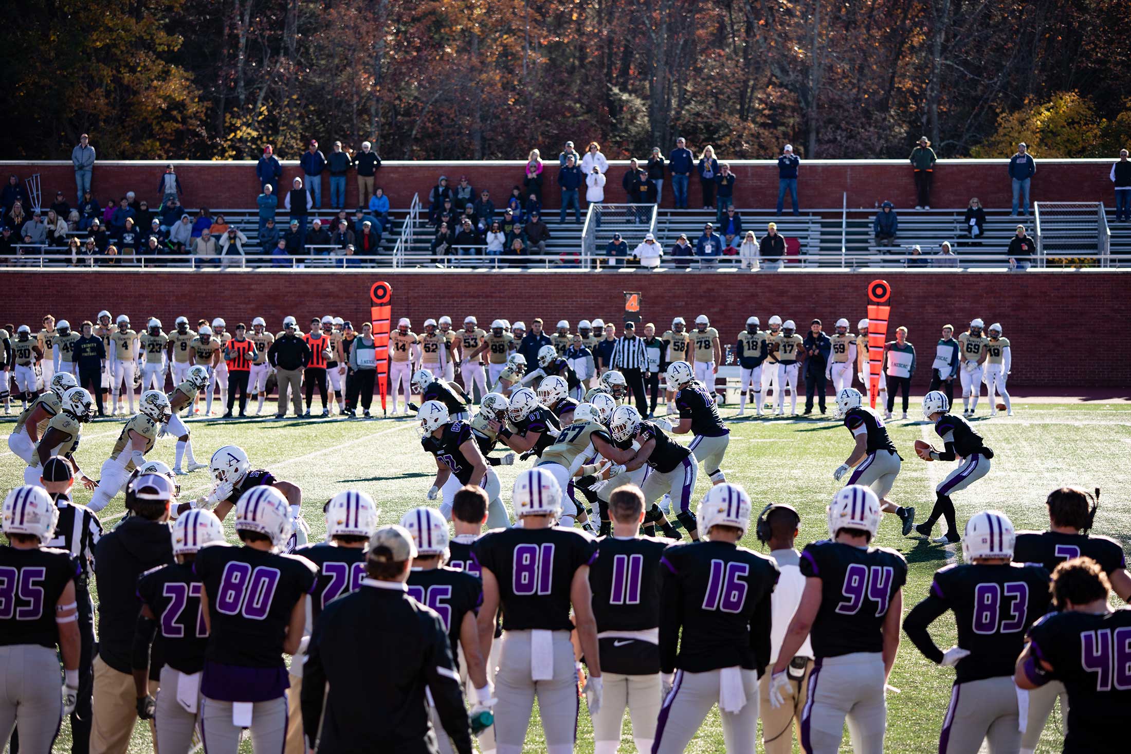 Football game between Amherst College and Trinity College