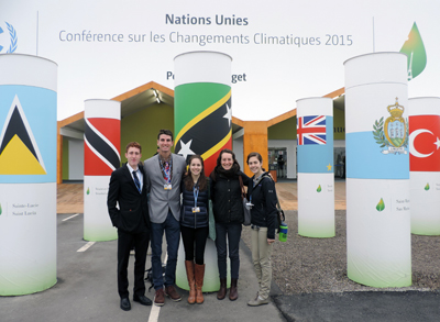 Amherst College and Pomona College students at COP 21 in Paris.