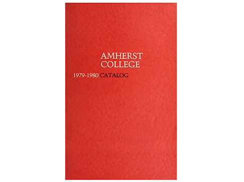 A red bool cover that says "Amherst College 1979-1980"
