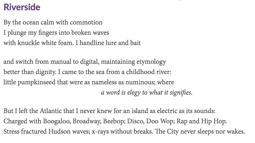 Riverside, a poem by Benjamin Dickman