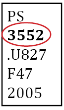 call number with second line circled