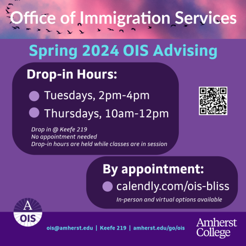 OIS Spring 2024 Advising Hours Graphic