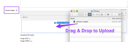 drag and drop to upload