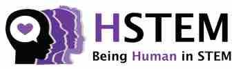 HSTEM logo of faces with HSTEM Being human in STEM text