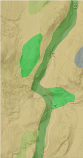 Alluvial deposition map of the Ausable River