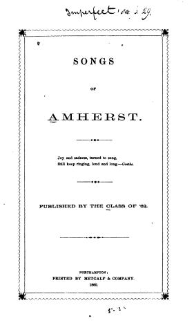 Amherst Songs 1860